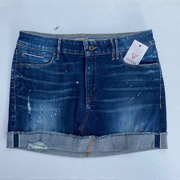 New GUESS Women's Denim Skirt SZ 27 - Picture 1 of 8